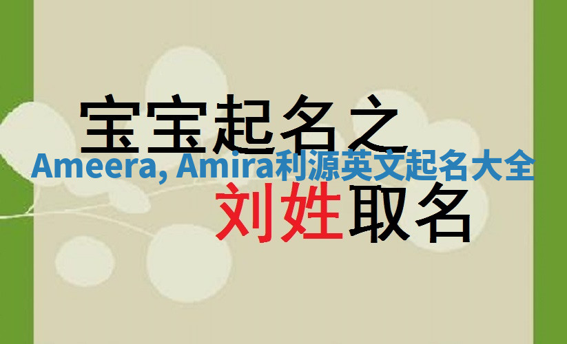 Ameera, Amira利源英文起名大全